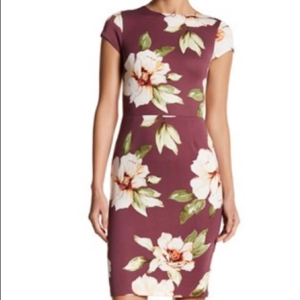 Flower bodycon midi dress
